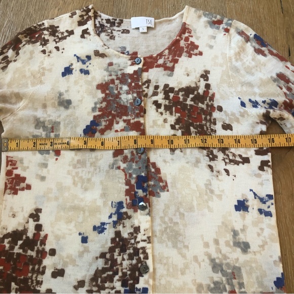 STUNNING TSE cashmere top/ cardigan floral like/ abstract - Picture 6 of 8